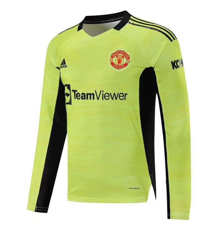 2021/22 Manchester United Long Sleeve Greeen Goalkeeper Soccer Jersey Shirt